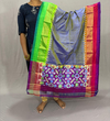 PSSIISDP4D18ECCD54- Ikat silk dupatta