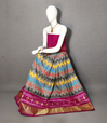 PRIHFSLG5J08SZCC26- Free Size Ikat Silk Lehenga