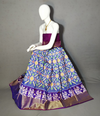 PRIHFSLG4D25SZCD39- Free Size Ikat Silk Lehenga