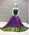 PLXHFSLG4V22BSCC03- Free Size Ikat Silk Lehenga