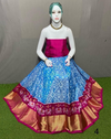 PSRGFSLG4V27SZDD09- Free Size Ikat Silk Lehenga