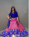 PSSIFSLG5J02SZDC39- Free Size Ikat Silk Lehenga