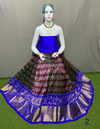 PSRGFSLG4V27SZDD48- Free Size Ikat Silk Lehenga