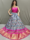 PGMRFSLG4O10SZDC23- Free Size Ikat Silk Lehenga