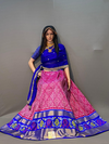 PSSIFSLG4O09SZCD45- Free Size Ikat Silk Lehenga