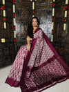 PRKSILWS4V01SZDC07- light weight Ikat silk saree