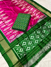 PSRRSDST4O31FSCD25- Ikat Silk dupatta with Ikat sico top