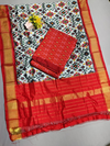 PSSISDST4V01FSCC72- Ikat Silk dupatta with Ikat sico top