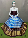 PSRGFSLG4V04SZCD10- Free Size Ikat Silk Lehenga