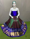 PSRGFSLG4V11SZCC45- Free Size Ikat Silk Lehenga