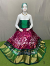 PSRGFSLG4V11SZCC48- Free Size Ikat Silk Lehenga