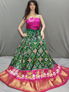 PSSIFSLG4V12SZCD05- Free Size Ikat Silk Lehenga