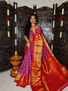 PSTHKBRS4V09FSDC09- Kanchi border Ikat silk saree