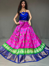 PGMRFSLG4V13SZDC35- Free Size Ikat Silk Lehenga