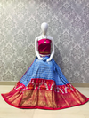 PLXHFSLG4V22BNDD04- Free Size Ikat Silk Lehenga