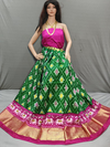 PSSIFSLG4V25SZCC44- Free Size Ikat Silk Lehenga