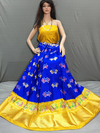 PSSIFSLG4V25SZCC47- Free Size Ikat Silk Lehenga