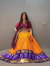 PSSIFSLG4V25SZCC56- Free Size Ikat Silk Lehenga