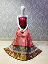 PLXHFSLG4V29SZCC16- Free Size Ikat Silk Lehenga