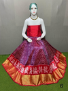 PSRGFSLG4V27SZDD10- Free Size Ikat Silk Lehenga