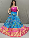 PGMRFSLG4D16SZCC05- Free Size Ikat Silk Lehenga