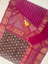 PGMRKBRS4D16FSCD11- Kanchi border Ikat silk saree