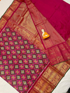 PGMRKBRS4D16FSCD44- Kanchi border Ikat silk saree