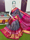 PSRGIDSS4D26BSDD21- Ikat silk saree