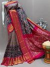 PSNTKBIP4D28CSCC16- Kanchi border Ikat silk saree