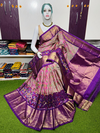 PSRGKBRS5J07FSDC10- Kanchi border Ikat silk saree