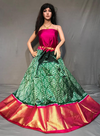 PSSIFSLG4V05SZCD25- Free Size Ikat Silk Lehenga