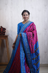 PRKSILWS4S24SICD22- light weight Ikat silk saree