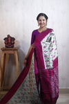 PRKSILWS4S24SZDC06- light weight Ikat silk saree