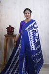 PRKSILWS4S24SZDC12- light weight Ikat silk saree