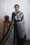 PGMRIDSS4O01BICC25- Ikat silk saree