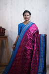 PRKSILWS4O05SICC22- light weight Ikat silk saree