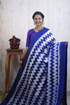 PRKSILWS4O05SZDC02- light weight Ikat silk saree