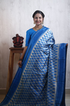 PRKSILWS4V01SZDC06- light weight Ikat silk saree