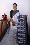 PRKSILWS4V04XZCC39- light weight Ikat silk saree