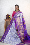 PANHIDSS4V18BNCD40- Ikat silk saree