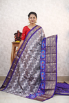 PANHKBRS4V20FZCC08- Kanchi border Ikat silk saree