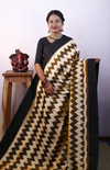 PRKSILWS4V01SZDC03- light weight Ikat silk saree