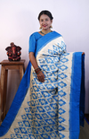 PRKSILWS4V01SZDC21- light weight Ikat silk saree