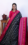 PRKSILWS4V04XZCC03- light weight Ikat silk saree