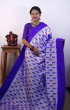 PRKSILWS4V01SZDC23- light weight Ikat silk saree