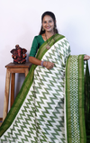 PRKSILWS4V04XZCC02- light weight Ikat silk saree