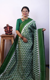 PRKSILWS4V01SZDC04- light weight Ikat silk saree