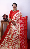 PRKSILWS4V13XZCD17- light weight Ikat silk saree