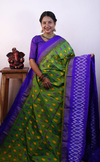 PRKSILWS4V04XZCC35- light weight Ikat silk saree