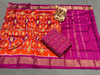 PSRGSDST4V05FFDC95- Ikat Silk dupatta with Ikat sico top